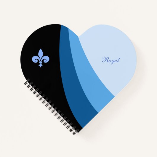 Abstrakte Wellen in blauen Farbtönen und Lilie Notizblock (Vorderseite)