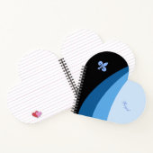 Abstrakte Wellen in blauen Farbtönen und Lilie Notizblock (Innenseite)