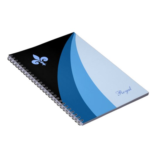 Abstrakte Wellen in blauen Farbtönen und Lilie Notizblock (Rechte Seite)