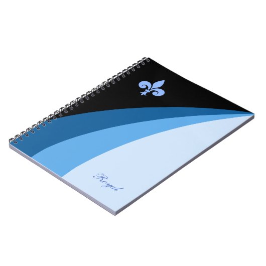 Abstrakte Wellen in blauen Farbtönen und Lilie Notizblock (Linke Seite)