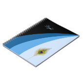 Abstrakte Wellen in blauen Farbtönen und Pfauenfed Notizblock (Linke Seite)