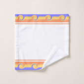 Abstrakte Wellen in Pastellfarben auf Weiß Badhandtuch Set (Waschlappen)