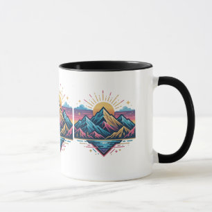 Abstrakte Wellen-Kaffeetasse für Kunstliebhaber Tasse