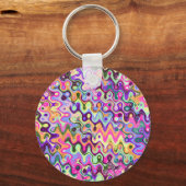 Abstrakte Wellen Keychain Schlüsselanhänger (Vorderseite)