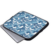 Abstrakte Wellen Laptopschutzhülle (Vorne Knopf)