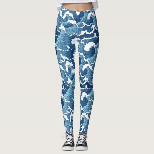 Abstrakte Wellen Leggings (Vorderseite)