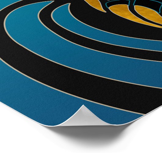 Abstrakte Wellen, Linien, Blätter, modernes Design Poster (Ecke)