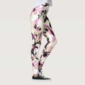 Abstrakte Wellen mit Curly Black Pink Leggings (Rechts)