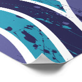 Abstrakte Wellen mit Paint Splashes Poster (Ecke)