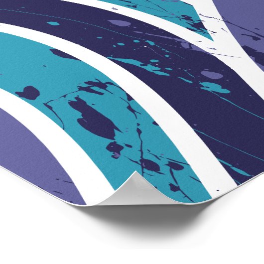 Abstrakte Wellen mit Paint Splashes Poster (Ecke)