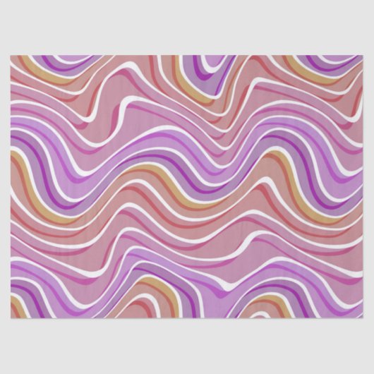 Abstrakte Wellen Muster rosa lila-gelb Seidenpapier (Vorderseite)