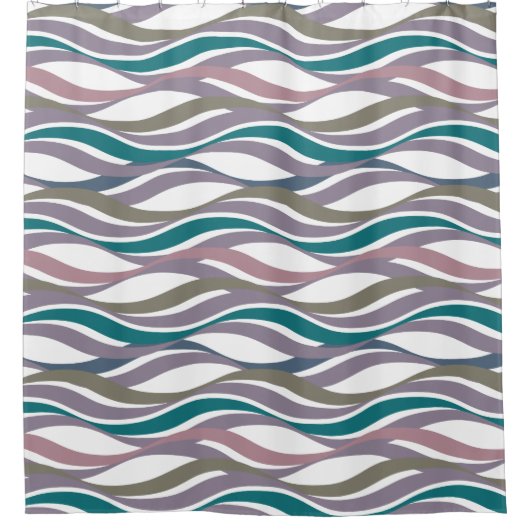 Abstrakte Wellen Pflaumen HINZUFÜGEN Hintergrundfa Duschvorhang (Vorderseite)