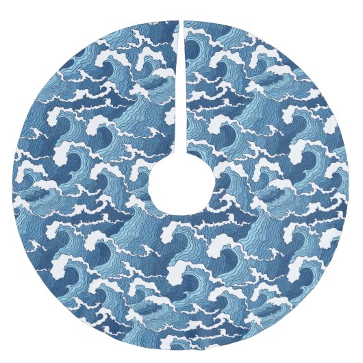 Abstrakte Wellen Polyester Weihnachtsbaumdecke (Vorderseite)