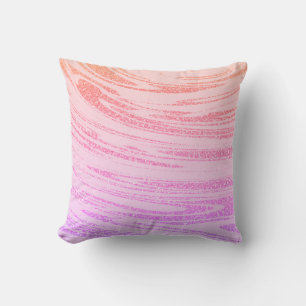 Abstrakte Wellen Rosa Roségold Glitter Muster Gesc Kissen