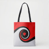 Abstrakte Wellen, rot, schwarz und leicht grau Tasche (Vorderseite)