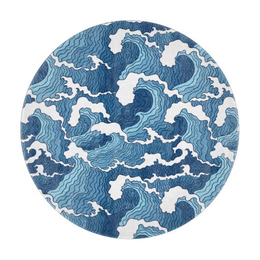 Abstrakte Wellen Schneidebrett (Vorderseite)