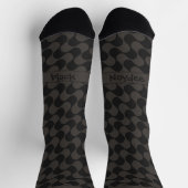 Abstrakte Wellen Schwarz und Grau mit Text Socken (Oben)
