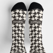 Abstrakte Wellen Schwarz-Weiß mit Text Socken (Oben)