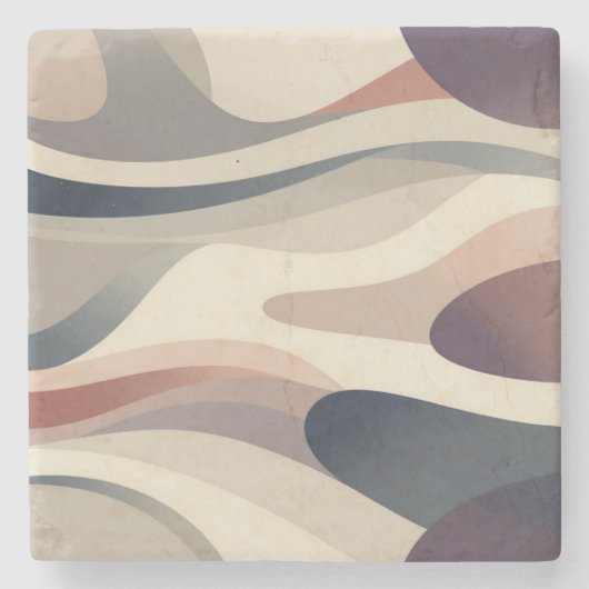 Abstrakte Wellen Stein Untersetzer (Vorderseite)