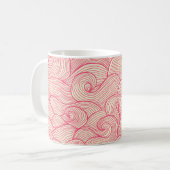 Abstrakte, wellenförmige Striche, Vintages Muster. Kaffeetasse (Vorderseite Links)