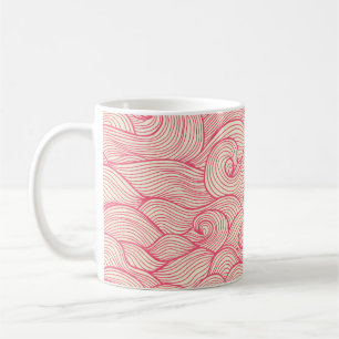 Abstrakte, wellenförmige Striche, Vintages Muster. Kaffeetasse