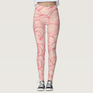 Abstrakte, wellenförmige Striche, Vintages Muster. Leggings