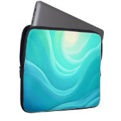 Abstrakte Wellengestaltung für den blauen Ozean Laptopschutzhülle (Vorne Rechts)