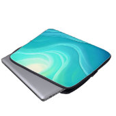 Abstrakte Wellengestaltung für den blauen Ozean Laptopschutzhülle (Vorne Knopf)