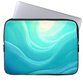 Abstrakte Wellengestaltung für den blauen Ozean Laptopschutzhülle (Vorderseite)