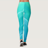 Abstrakte Wellengestaltung für den blauen Ozean Leggings (Rückseite)