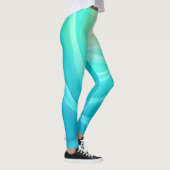 Abstrakte Wellengestaltung für den blauen Ozean Leggings (Rechts)