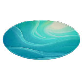 Abstrakte Wellengestaltung für den blauen Ozean Schneidebrett (Ecke)