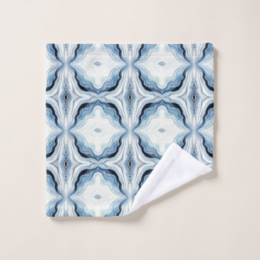 Abstrakte Wellenkollisionsmuster Badhandtuch Set (Waschlappen)