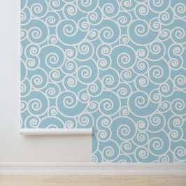 Abstrakte Wellenmuster Lichtblau und Weißer Ozean Tapete