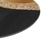 ABSTRAKTE WELLENSCHWARZE GOLDSCHALTFLÄCHE SCHNEIDEBRETT (Ecke)