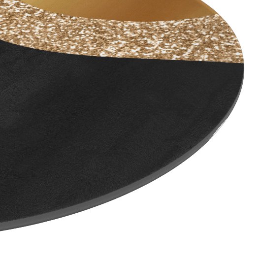 ABSTRAKTE WELLENSCHWARZE GOLDSCHALTFLÄCHE SCHNEIDEBRETT (Ecke)
