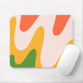Abstrakte wellige Flüssigkeitslinien Minimalistisc Mousepad (Mit Mouse)