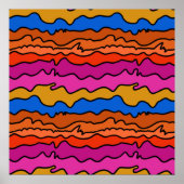 Abstrakte wellige Linien Wandkunst Poster (Vorne)