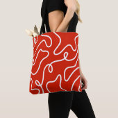 Abstrakte wellige Linienkunst Fette rote minimalis Tasche (Von Nahem)