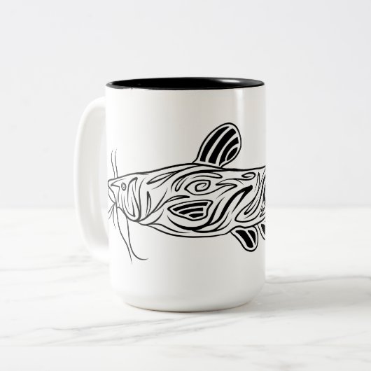 Abstrakte Wels-Tasse Zweifarbige Tasse (Vorderseite Links)