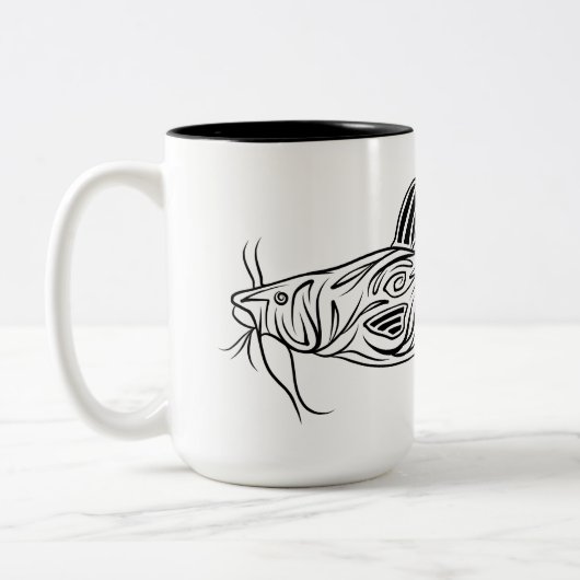 Abstrakte Wels-Tasse Zweifarbige Tasse (Links)