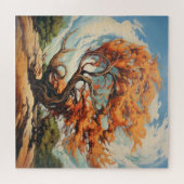 Abstrakte Welt mit geflecktem Baum Puzzle (Horizontal)