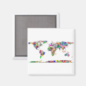 Abstrakte Weltkarte 2 Magnet (Vorderseite/Rückseite)