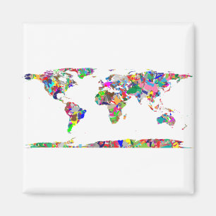 Abstrakte Weltkarte 2 Magnet