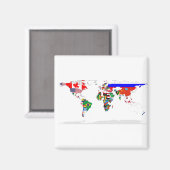 Abstrakte Weltkarte Magnet (Vorderseite/Rückseite)