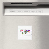 Abstrakte Weltkarte Magnet (In Situ (Geschirrspüler))