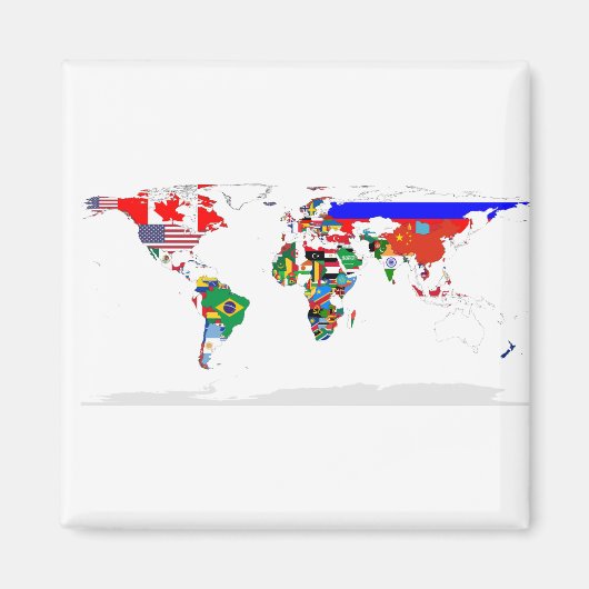 Abstrakte Weltkarte Magnet (Vorne)