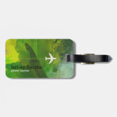 Abstrakte Weltkarte personalisierte Reise Gepäckanhänger (Rückseite horizontal)