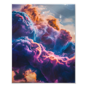 Abstrakte Weltraum-Nebel-Kunst - Farbkosmisch Fotodruck