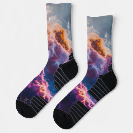 Abstrakte Weltraum-Nebel-Kunst - Farbkosmisch Socken